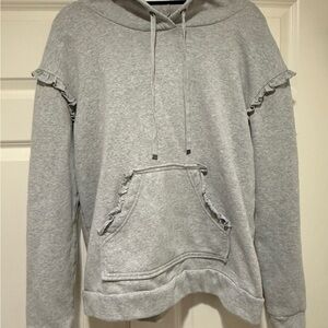Make + Model Gray Women's Ruffle Hoodie Size Large